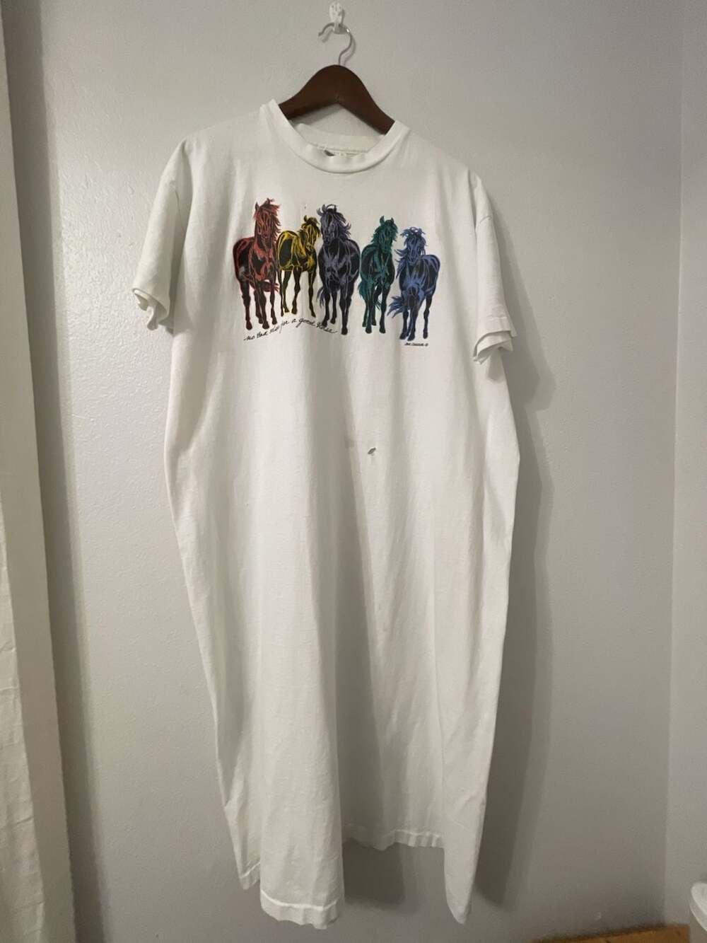 Anvil Vintage No Bad Color For A Good Horse T-Shirt One Size White
Made in USA